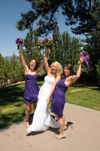 Bride with her two bridesmaids