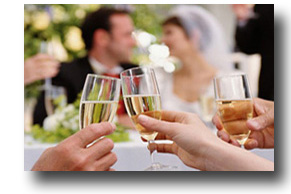 Toasting celebration for the newly married