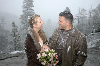 Ceremony at Emerald Bay in Winter