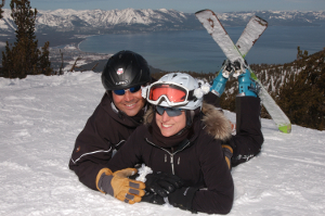 Bride and groom at Heavenly Mountain