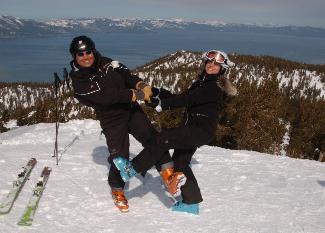 Newlyweds on Heavenly Mountain after wedding