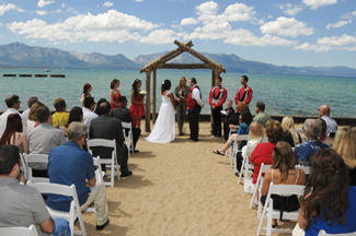 Beautiful background of Lakeside Beach displayed