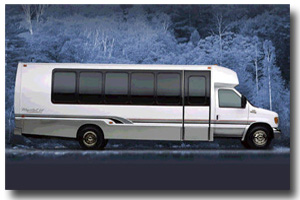 Exterior view of limo coach