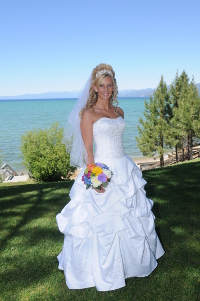 Pretty bride with bouquet