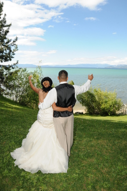 Regan Beach couple saluting Lake Tahoe