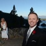 Bride watches her new husband