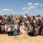 Group photo on the beach at Lakeside