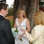 The ministers blesses the wedding rings