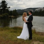 Beautiful view of Lake Baron with couple in the foreground