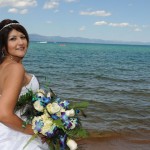 Bride looking back at the camera