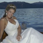 Relaxing on the boat after her wedding