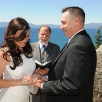 Exchanging the rings during the ceremony