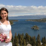 Bride standing on the bluff