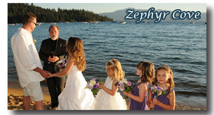 Visit our Zephyr Cove Beach wedding photo gallery