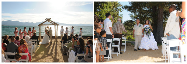 Beach ceremony occurring at Lakeside