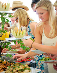 Guests in the buffet line