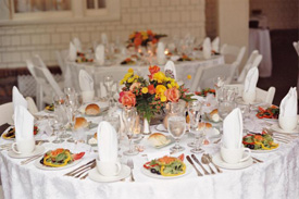 View of the catered reception room