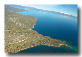 Aerial view of Lake Tahoe from the helicopter