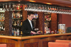 Bartender preparing to serve his guests