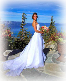 Bride posing on the ceremony deck