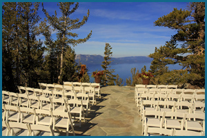 View of the ceremony area with Lake Tahoe in the background