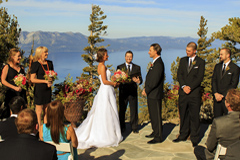 The wedding deck on top of Heavenly Mountain