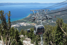 Aerial view of Lake Tahoe as seen from the gondola