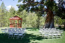 Typical arrangement of chairs in the ceremony area