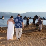 Walking down the aisle of matrimony on the beach