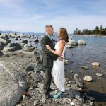 Holding each other by the waterside after their pronouncement