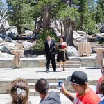 The wedding processional begins with the walk down the aisle