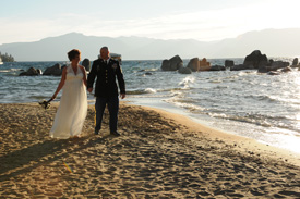 Strolling along the shore at Zephyr Cove