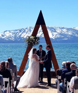 Ceremony being conducted at Lakeside Beach